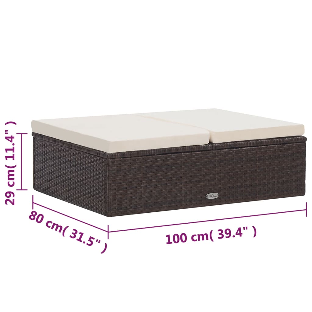 Set Divani da Giardino 2 pz con Cuscini in Polyrattan Marrone - homemem39