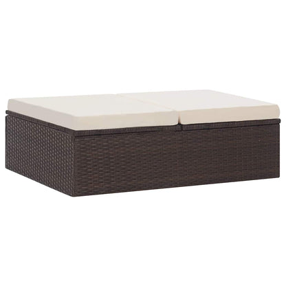 Set Divani da Giardino 2 pz con Cuscini in Polyrattan Marrone