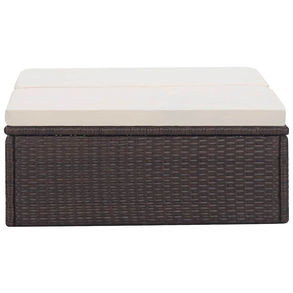 Set Divani da Giardino 2 pz con Cuscini in Polyrattan Marrone