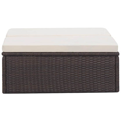 Set Divani da Giardino 2 pz con Cuscini in Polyrattan Marrone