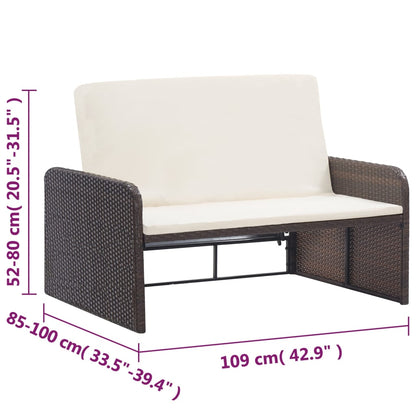 Set Divani da Giardino 2 pz con Cuscini in Polyrattan Marrone - homemem39