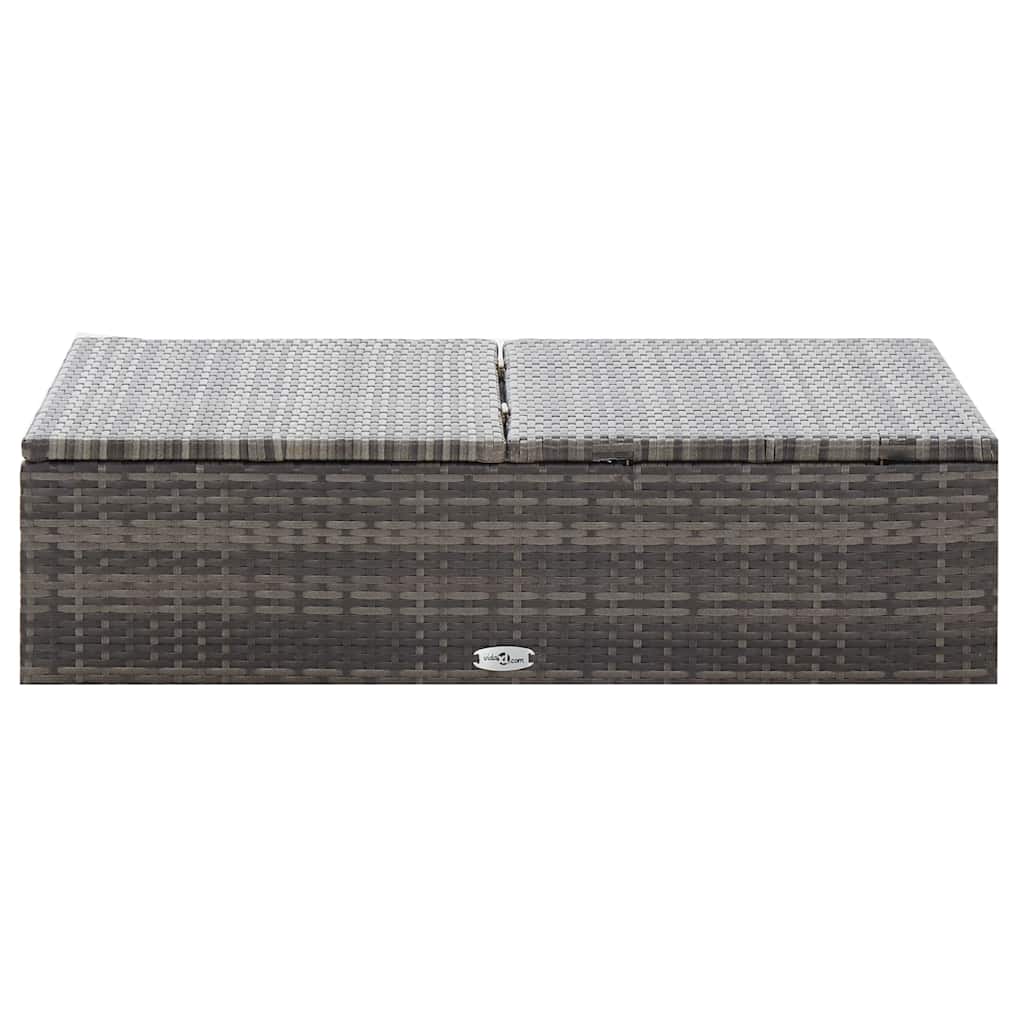 Set Divani da Giardino 2 pz con Cuscini in Polyrattan Grigio