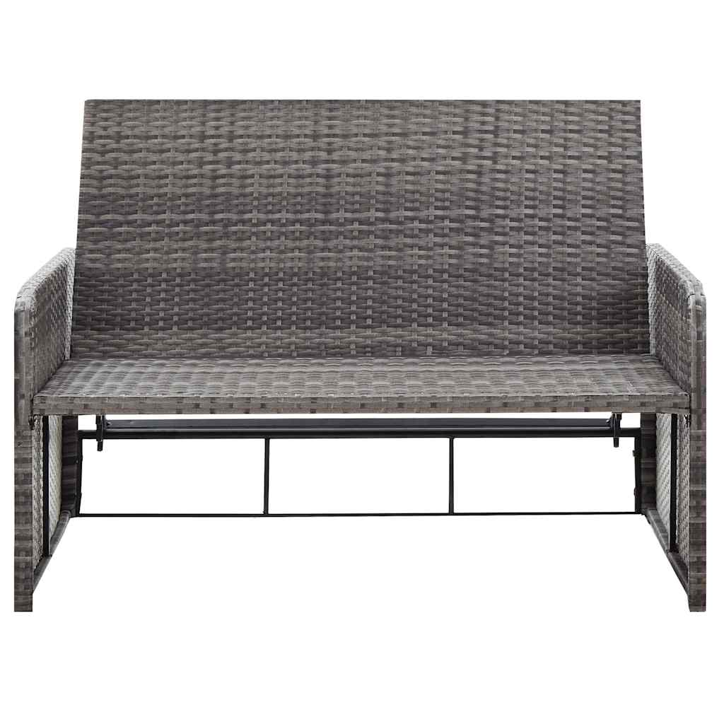 Set Divani da Giardino 2 pz con Cuscini in Polyrattan Grigio