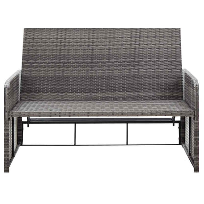 Set Divani da Giardino 2 pz con Cuscini in Polyrattan Grigio