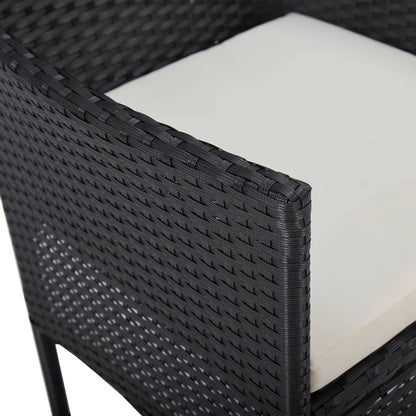 Set Sedie da Pranzo per Giardino 2 Pz in Polyrattan Nero | homemem39
