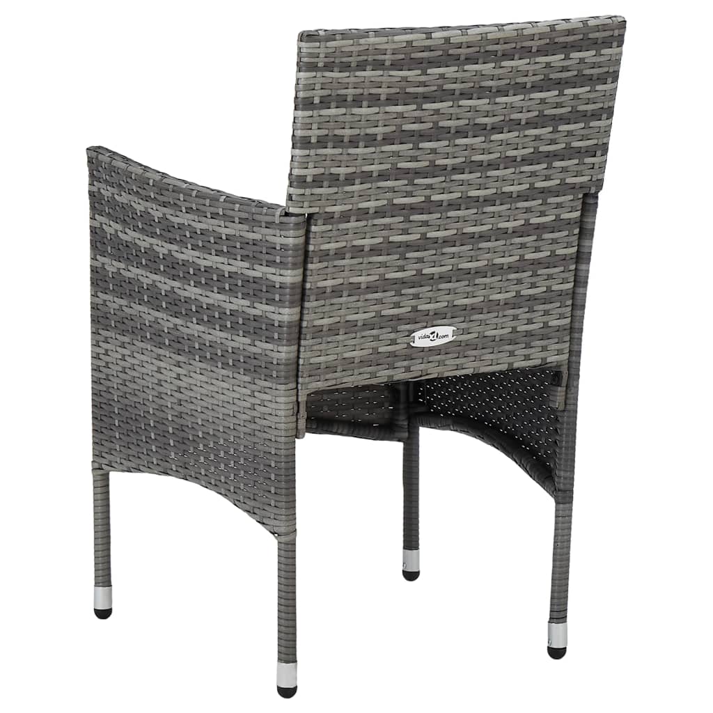 Sedie da Pranzo per Giardino 2 pz in Polyrattan Grigio | homemem39