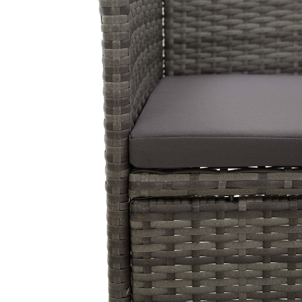 Sedie da Pranzo per Giardino 2 pz in Polyrattan Grigio | homemem39