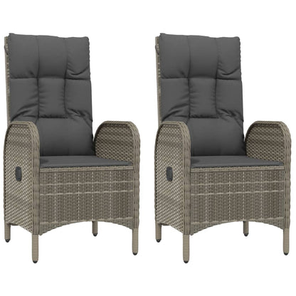 Sedie da Giardino 2 pz in Polyrattan Grigio | homemem39