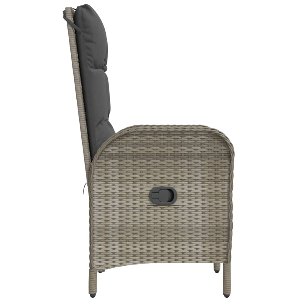Sedie da Giardino 2 pz in Polyrattan Grigio | homemem39