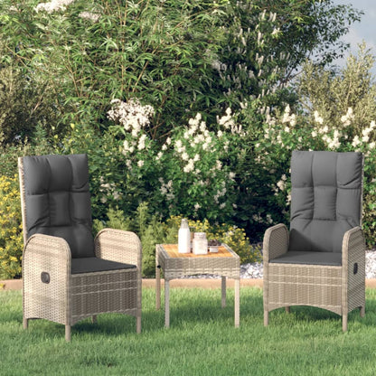 Sedie da Giardino 2 pz in Polyrattan Grigio | homemem39