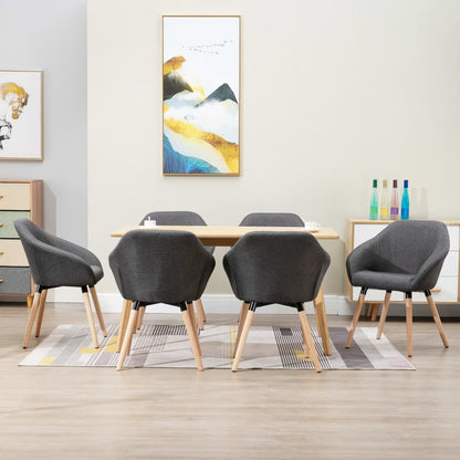Sedie da Pranzo 6 pz Grigio Scuro in Tessuto | homemem39