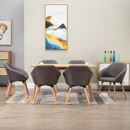 Sedie da Pranzo 6 pz Grigio Talpa in Tessuto | homemem39