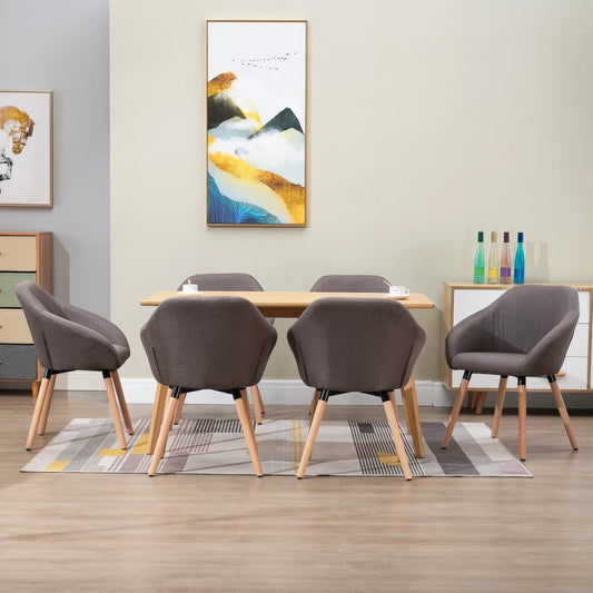 Sedie da Pranzo 6 pz Grigio Talpa in Tessuto | homemem39