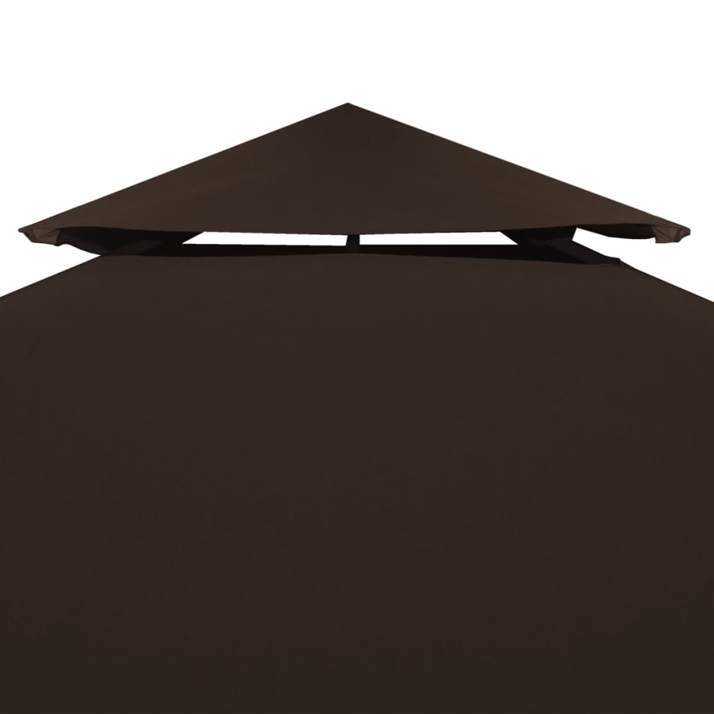 Copertura Superiore per Gazebo a 2 Strati 310g/m² 3x3m Marrone - homemem39