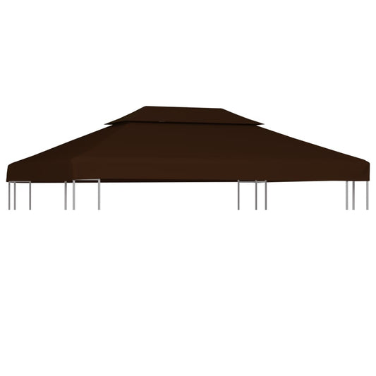 Copertura Superiore per Gazebo a 2 Strati 310g/m² 4x3m Marrone - homemem39