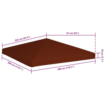 Copertura Superiore Gazebo 310g/m² 3x3 m Terracotta - homemem39
