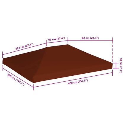 Copertura Superiore Gazebo 310g/m² 3x4m Terracotta | homemem39