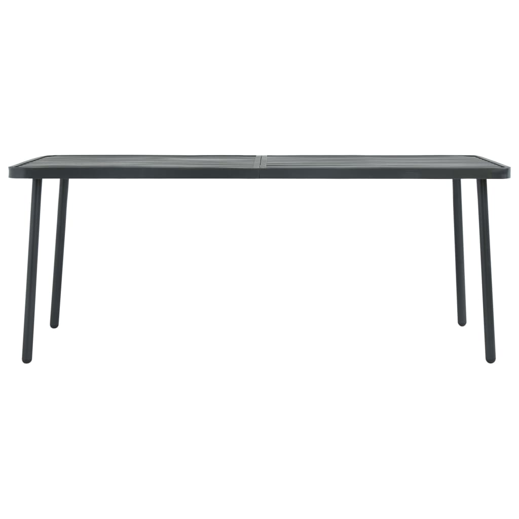 Tavolo da Giardino Grigio Scuro 180x83x72 cm in Acciaio | homemem39
