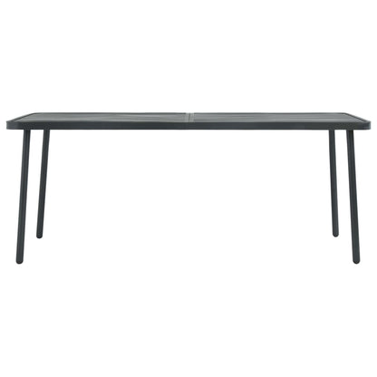 Tavolo da Giardino Grigio Scuro 180x83x72 cm in Acciaio | homemem39