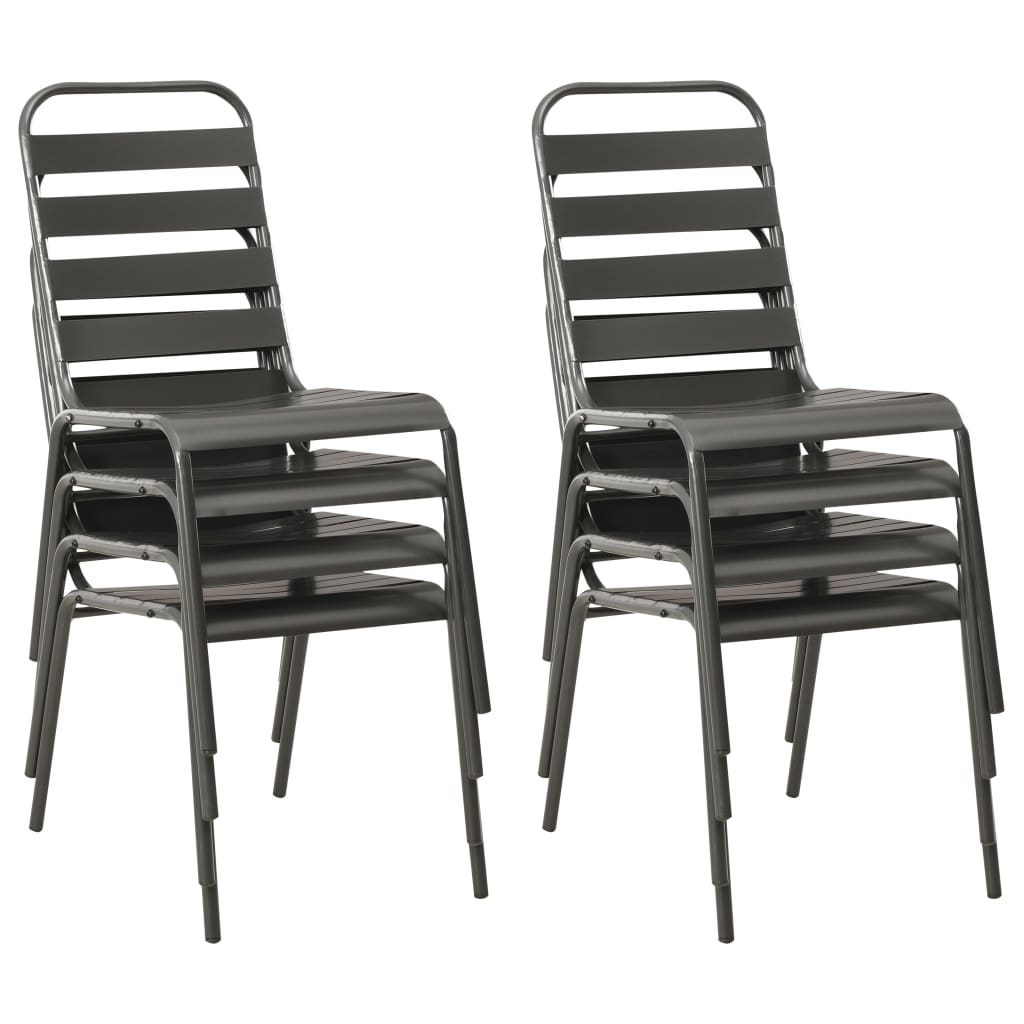 Set da Pranzo da Giardino 9 pz in Acciaio Grigio Scuro | homemem39
