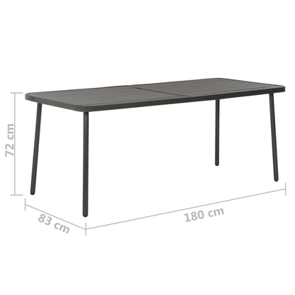 Set da Pranzo da Giardino 9 pz in Acciaio Grigio Scuro | homemem39
