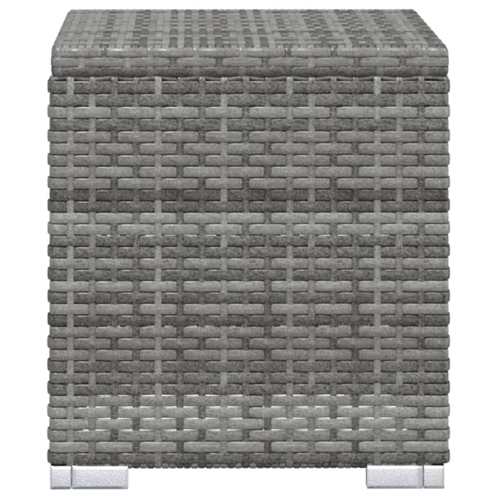 Lettino Prendisole con Cuscino e Tavolino in Polyrattan Grigio - homemem39