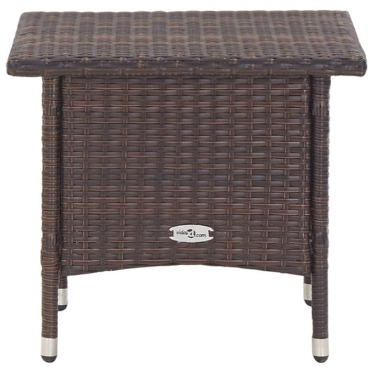 Tavolino da Tè Marrone 50x50x47 cm in Polyrattan | homemem39