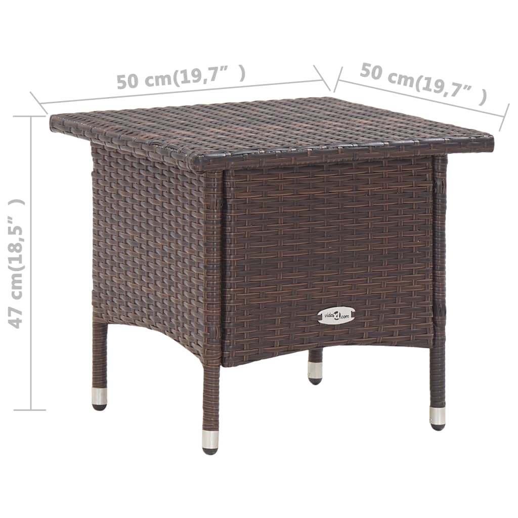 Tavolino da Tè Marrone 50x50x47 cm in Polyrattan | homemem39