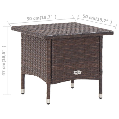 Tavolino da Tè Marrone 50x50x47 cm in Polyrattan | homemem39