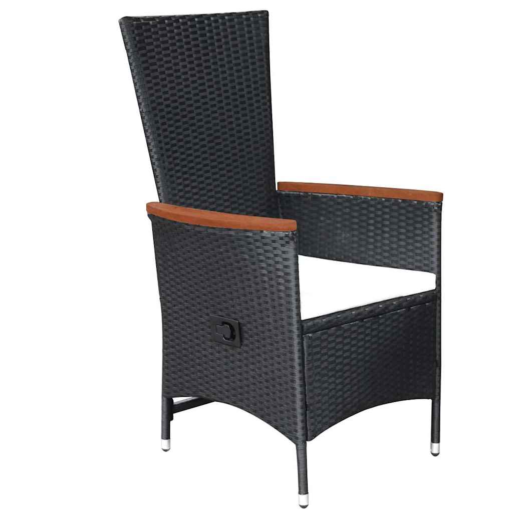 Set da Pranzo da Giardino 9 pz con Cuscini Polyrattan
