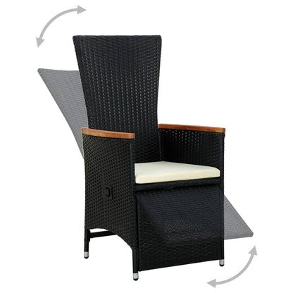Set da Pranzo da Giardino 7 pz in Polyrattan e Acacia Nero | homemem39