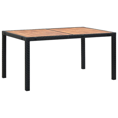 Set da Pranzo da Giardino 7 pz in Polyrattan e Acacia Nero | homemem39