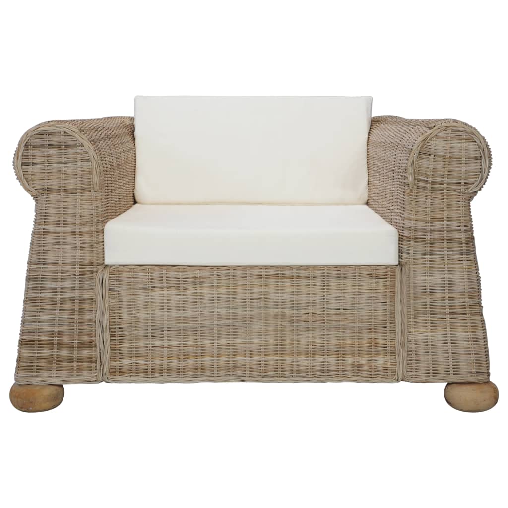 Set di Divani 2 pz con Cuscini in Rattan Naturale - homemem39