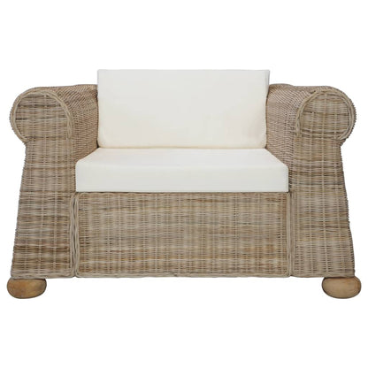 3-piece Sofa Set with Natural Rattan Cushions