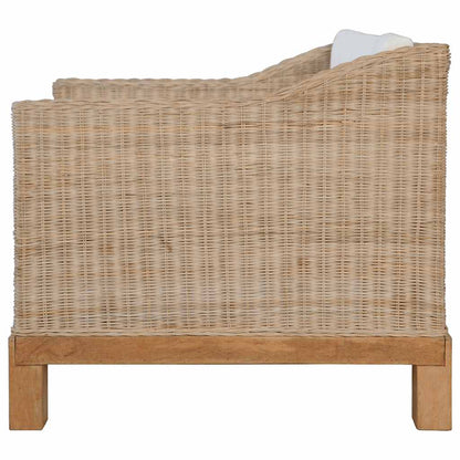 Set di Divani 2 pz con Cuscini in Rattan Naturale - homemem39