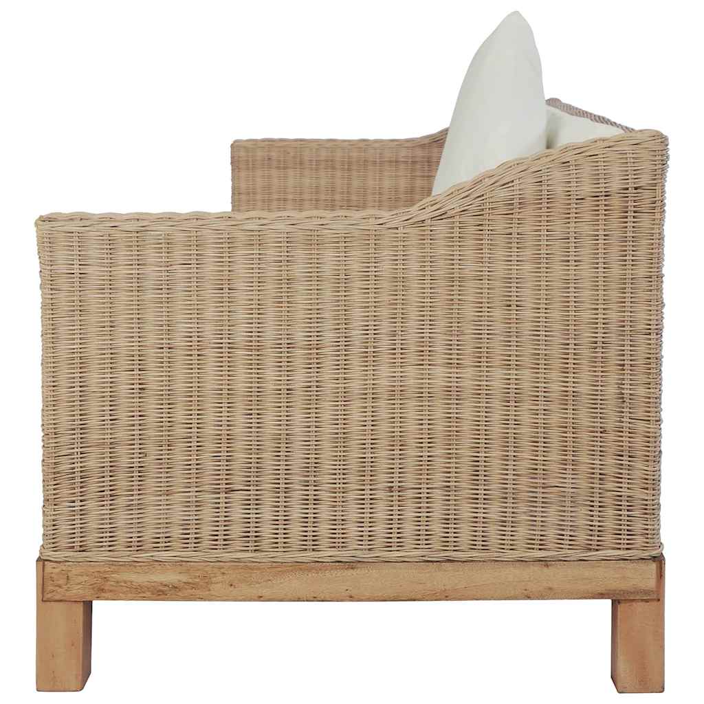 Set di Divani 2 pz con Cuscini in Rattan Naturale