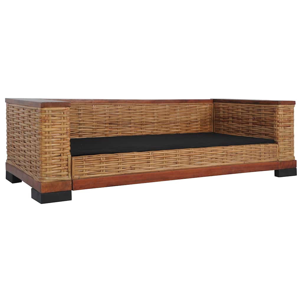 Set di Divani 2 pz con Cuscini in Rattan Naturale Marrone