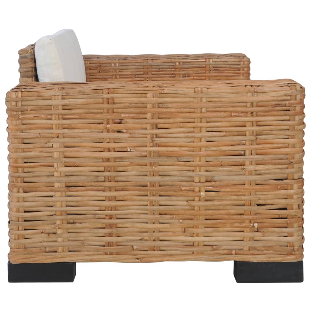 Set Divani 2 pz con Cuscini in Rattan Naturale