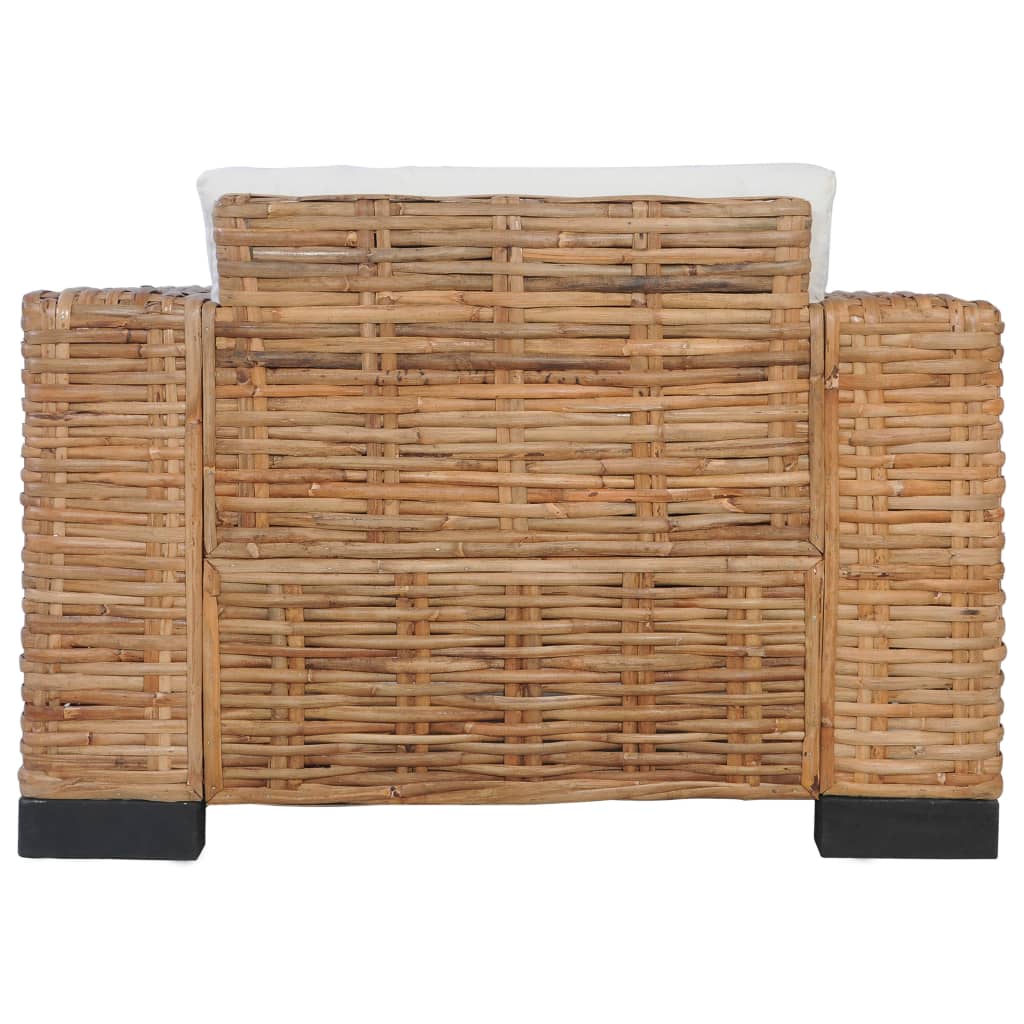 Set Divani 2 pz con Cuscini in Rattan Naturale