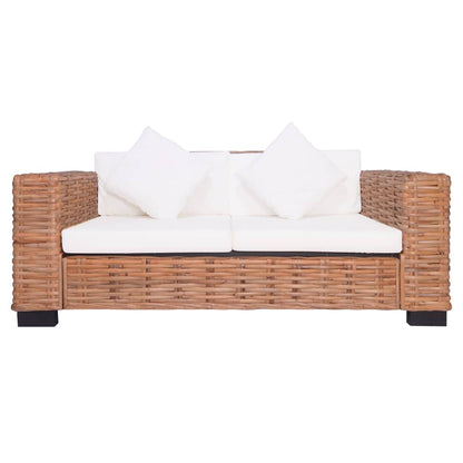 Set di Divani con Cuscini 2 pz in Rattan Naturale - homemem39