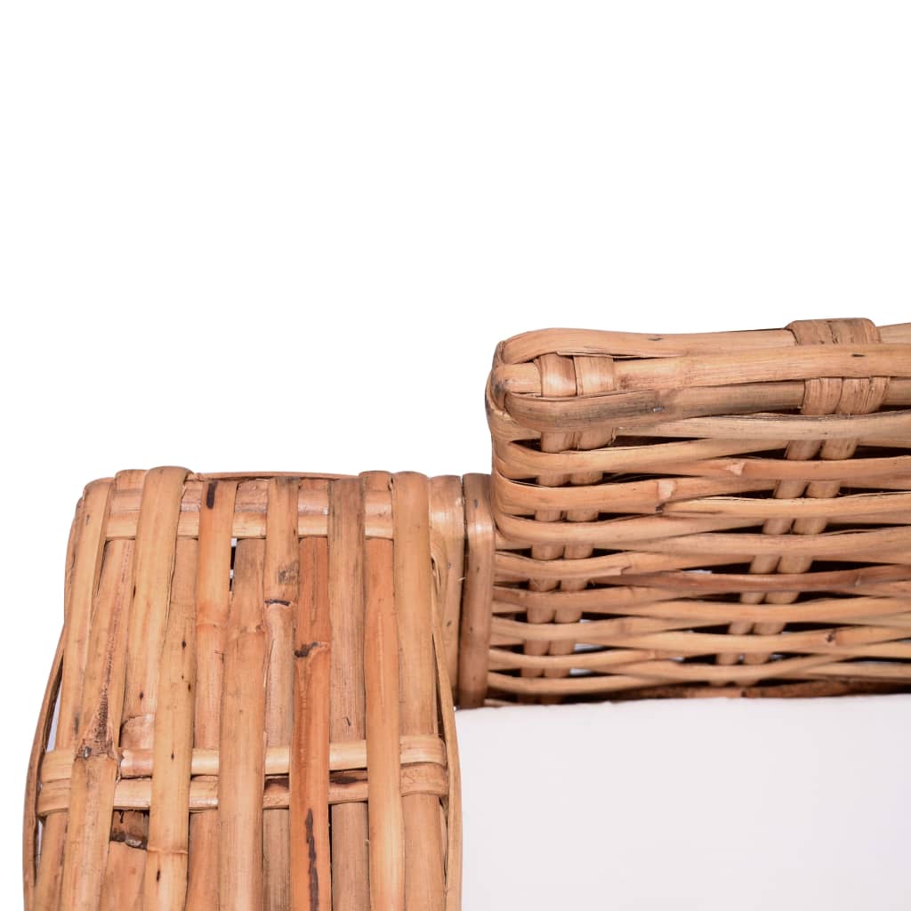 Set di Divani con Cuscini 2 pz in Rattan Naturale - homemem39