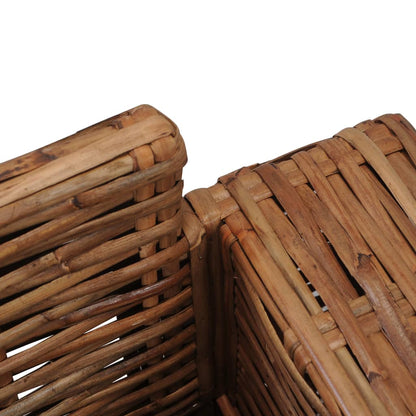 Set Divani 2 pz con Cuscini in Rattan Naturale