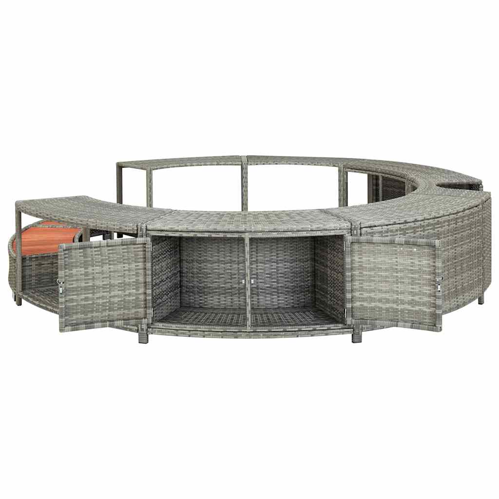 Bordo per Vasca da Spa in Polyrattan Grigio - homemem39