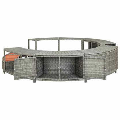 Bordo per Vasca da Spa in Polyrattan Grigio - homemem39