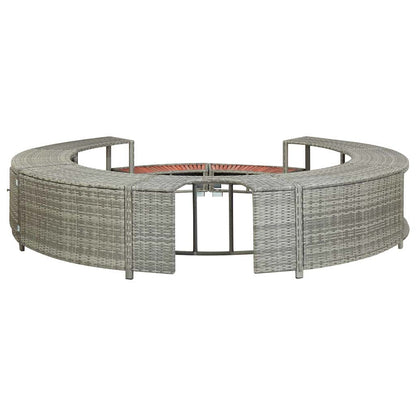 Bordo per Vasca da Spa in Polyrattan Grigio