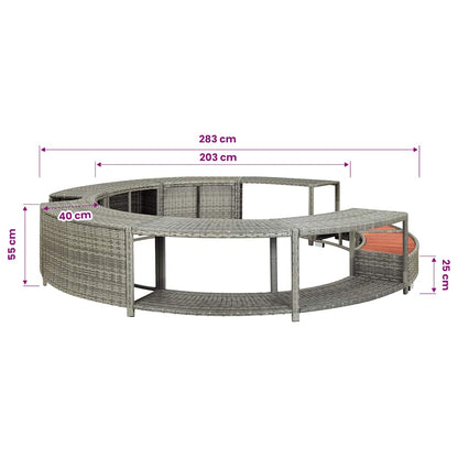 Bordo per Vasca da Spa in Polyrattan Grigio | homemem39