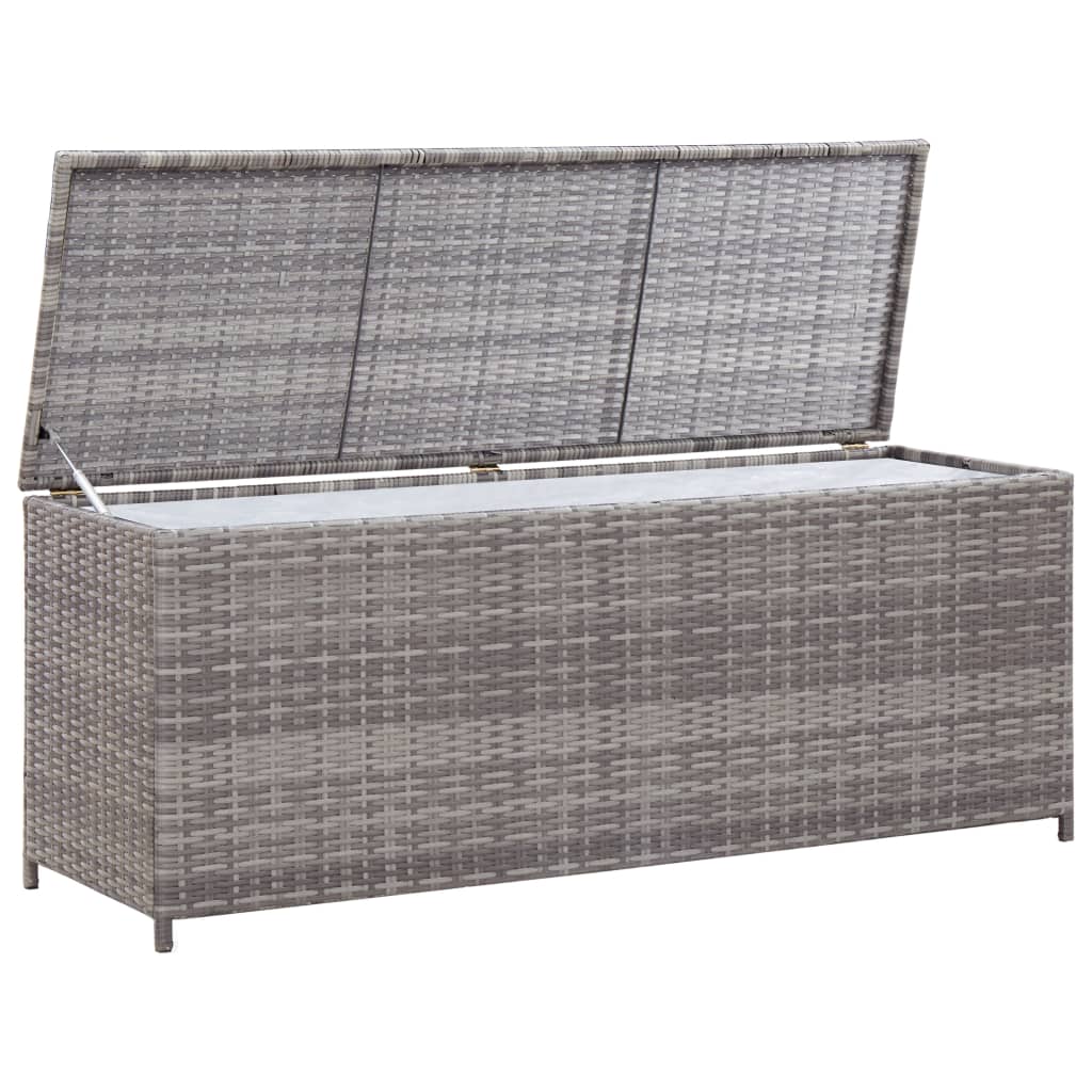 Baule da Giardino Grigio 120x50x60 cm in Polyrattan - homemem39