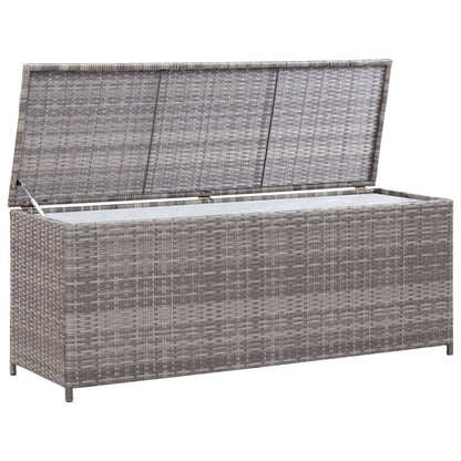 Baule da Giardino Grigio 120x50x60 cm in Polyrattan - homemem39