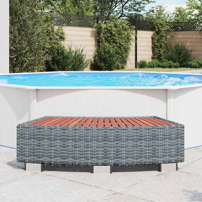 Scalino per Spa Grigio in Polyrattan 92x45x25 cm | homemem39