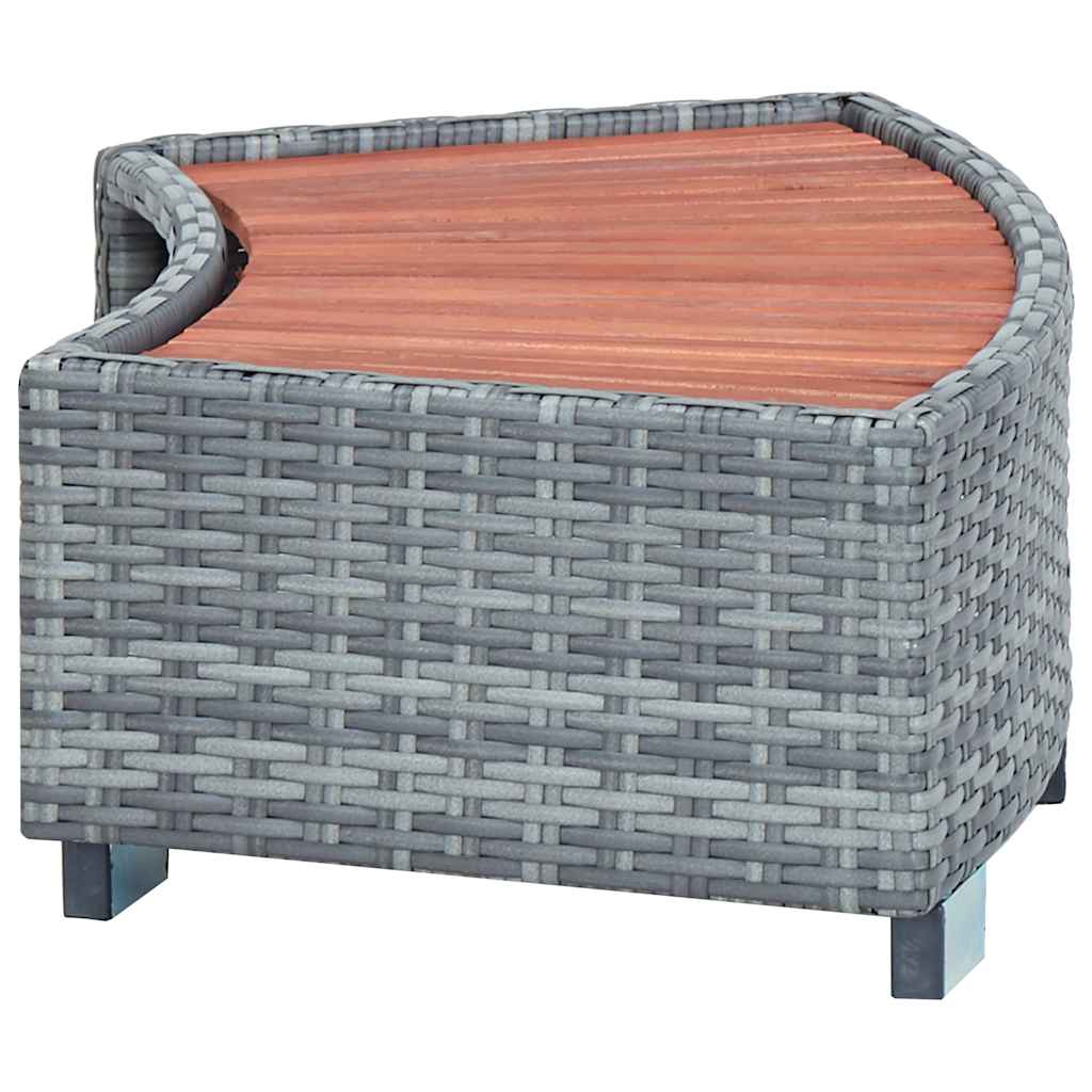 Scalino per Spa Grigio in Polyrattan 92x45x25 cm - homemem39